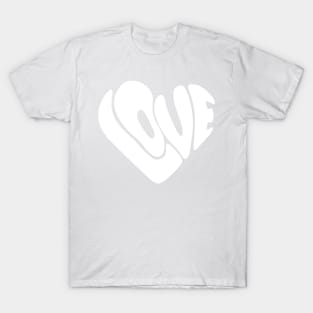 LOVE Heart Shaped Word (in White) T-Shirt